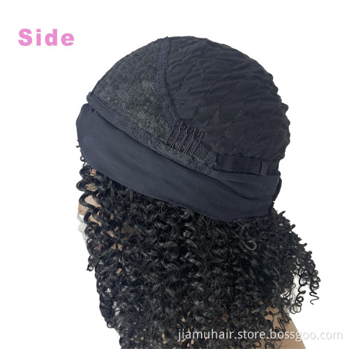 black curly hair synthetic headband wig For Black Women 12 inch afro kinky curly Scarf Wig
